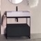 Modern  Console Vanity, Pink Ceramic Sink, 35